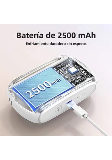 Çok Fonksiyonlu Ekranlı 2500mah Usb Şarj Edilebilir Taşınabilir Fan Beyaz,