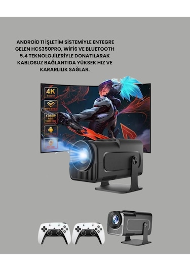 Taşınabilir Full Hd Projektör - 1 Gb Ram, 8 Gb Hafıza