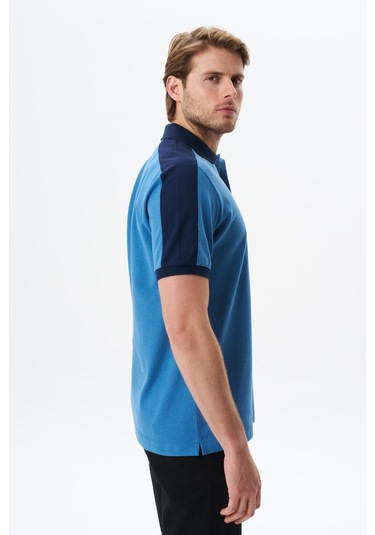 Arma Erkek Regular Fit Baskılı % 100 Pamuk Pike Polo Yaka Tişört Y29374356002 Mavi