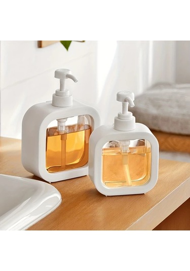 Hightower 300ml Beyaz Plastik El Pompalı Şişe - Şampuan Losyon Dispanseri Banyo Düzenleyici beyaz