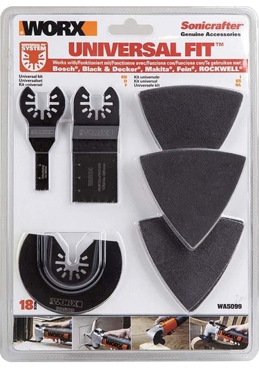Worx Wa5099 18 Parça Universal Metal, Ahşap Kesme Ve Zımpara Kâğıdı Aksesuar Seti Fr Wa5099