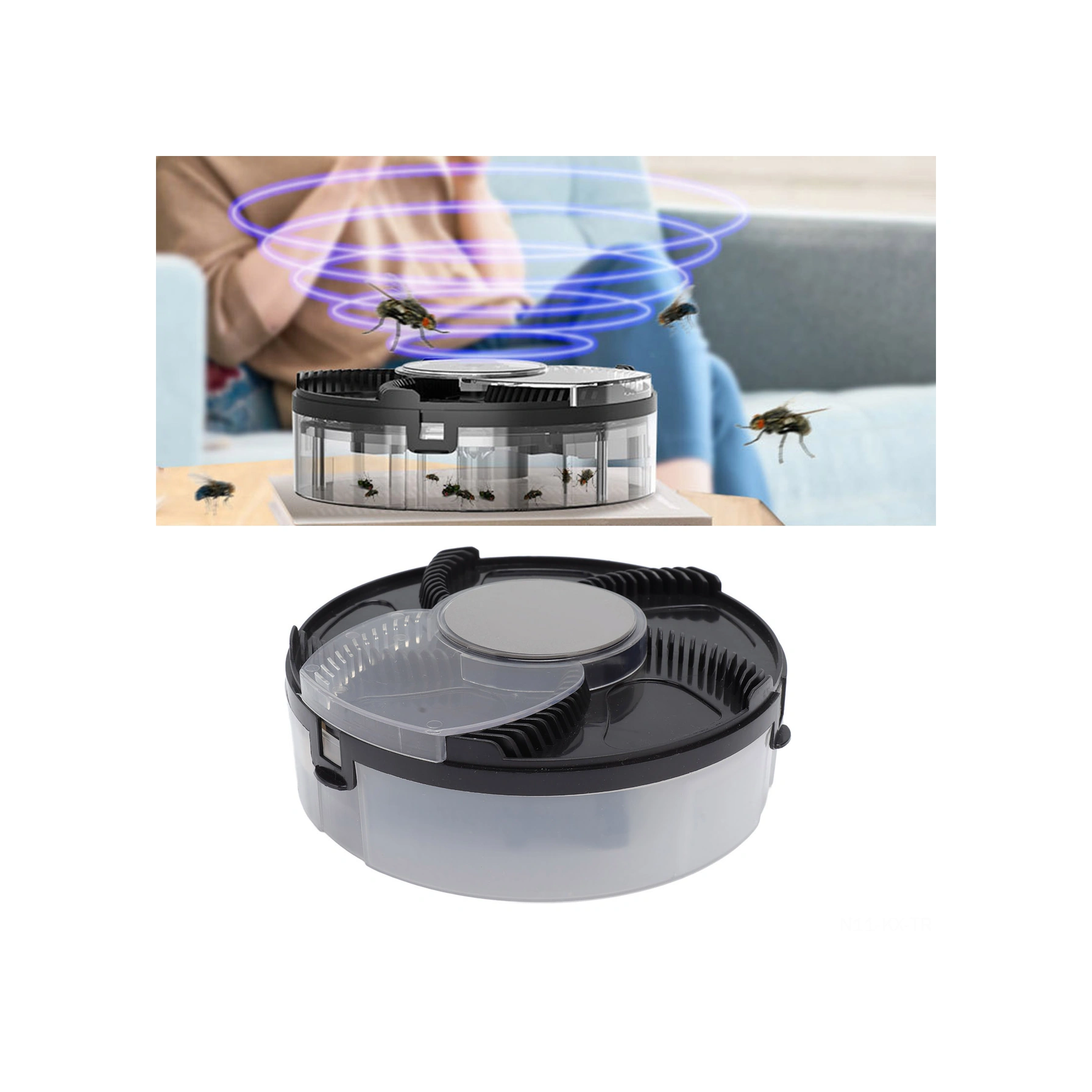 Kangvka Usb Li-poly Bataryalı Elektrikli Sinek Tutucu, Yıkama Kolay, Sessiz Motor, Restoran Mutfak Ev Kullanımı, Siyah Abs Malzeme