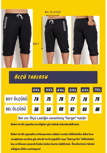 Enrico Ferry Erkek Siyah Hızlı Kuruyan Büyük Beden Kapri Edy2524b Siyah