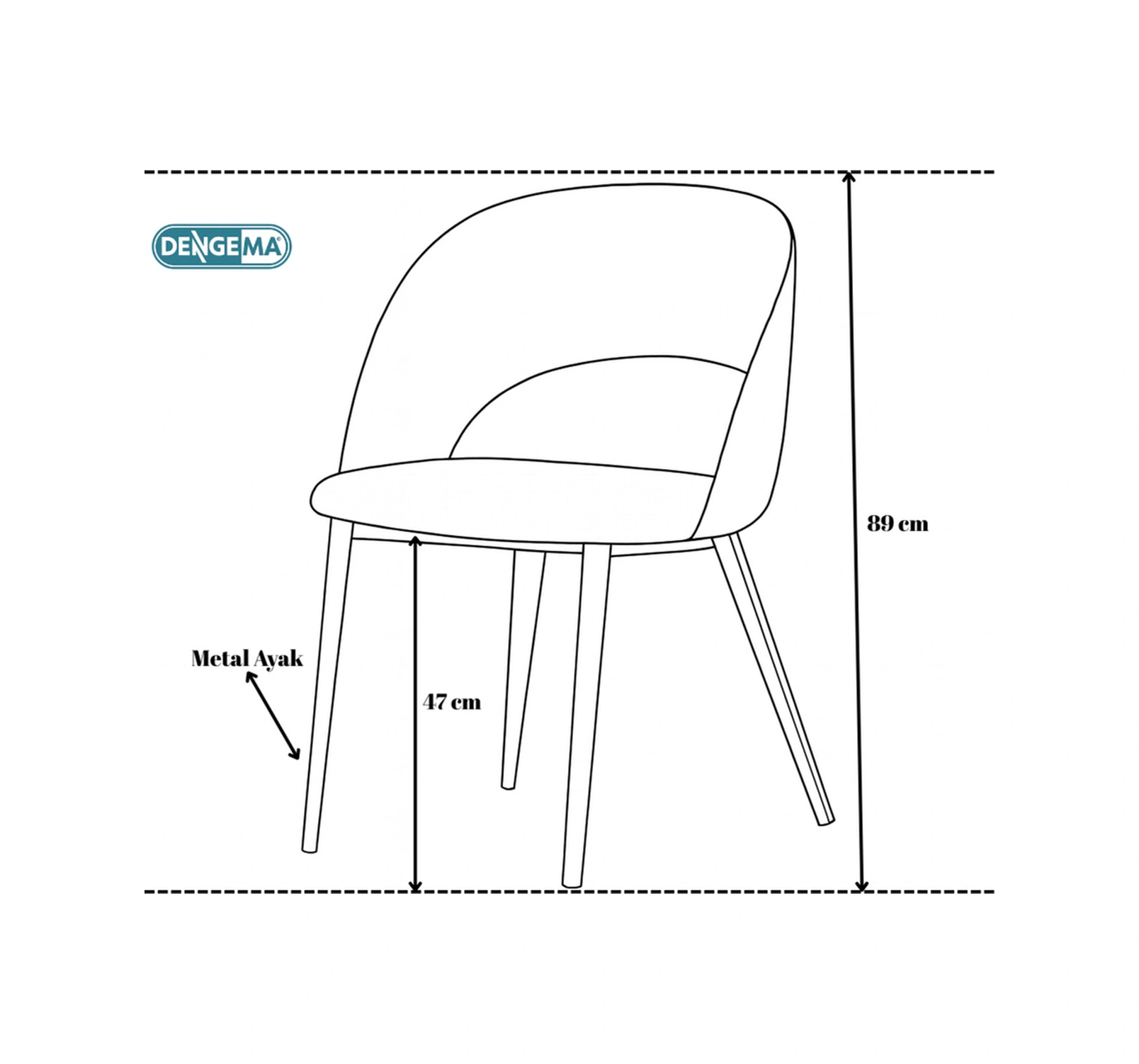 Dengema Mostar S88 Sandalye Krem Tiesto Polyester , Gold Metal Ayak Krem - Gold Ayak