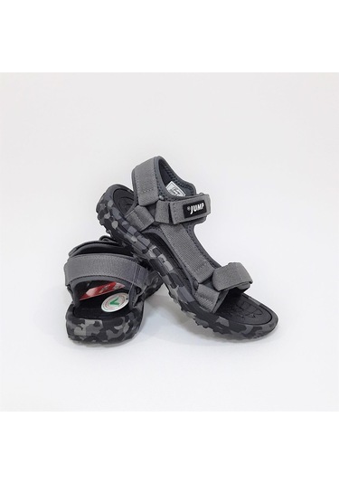 Jump 30066 Gri Cırtlı Rahat Erkek Çocuk Sandalet 001