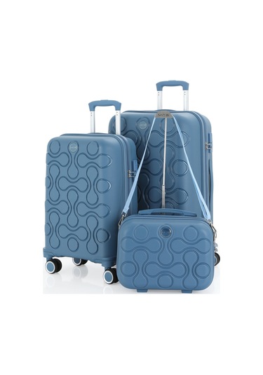 Mçs Polipropilen 3lü Valiz Seti Orta & Kabin & Makyaj V376 S23sy1000052-set 10227 Sky Blue