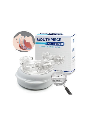 Qingmipy Gece Diş Gıcırdatma Önleyici Ayarlanabilir Dişlik, Beyaz Renk, Rahat Kullanım