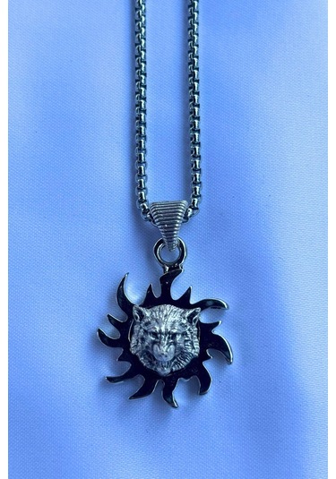 Kurt Biohazard El İşçiliği Paslanmaz Çelik Zincir Erkek Kolye Gümüş