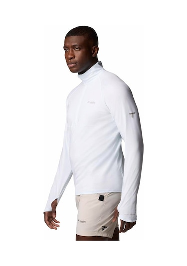 Summit Valley Half Zip Erkek Uzun Kollu Tişört-7853 Beyaz