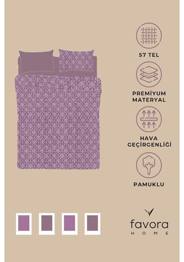 Favora Sarmal Tek Kişilik Nevresim Takımı - Mürdüm