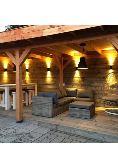 Çift Yönlü Dekoratif Duvar Aplik Ampuller Dahil Gün Işığı Antrasit