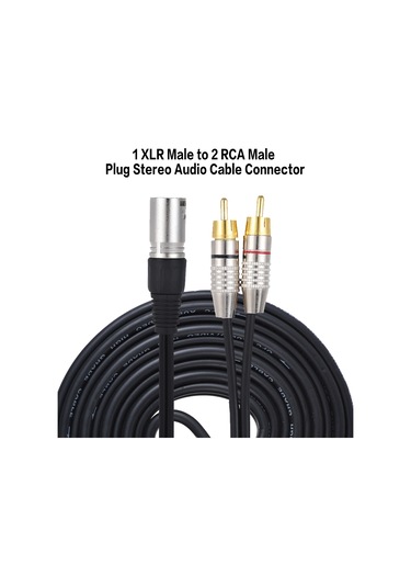 Vkemall Xlr Erkekden 2 Rca Erkek Audio Kablosu, Mikser-amikser-ses Kartı Bağlantısı, Saf Kupro Tel, Net Ses, 1.5m Siyah