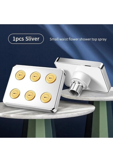 Ulzyvf Yüksek Basınçlı Mini Yağmur Duşu Sihirli Su Akışı Gümüş Renkli Başlık Gümüş