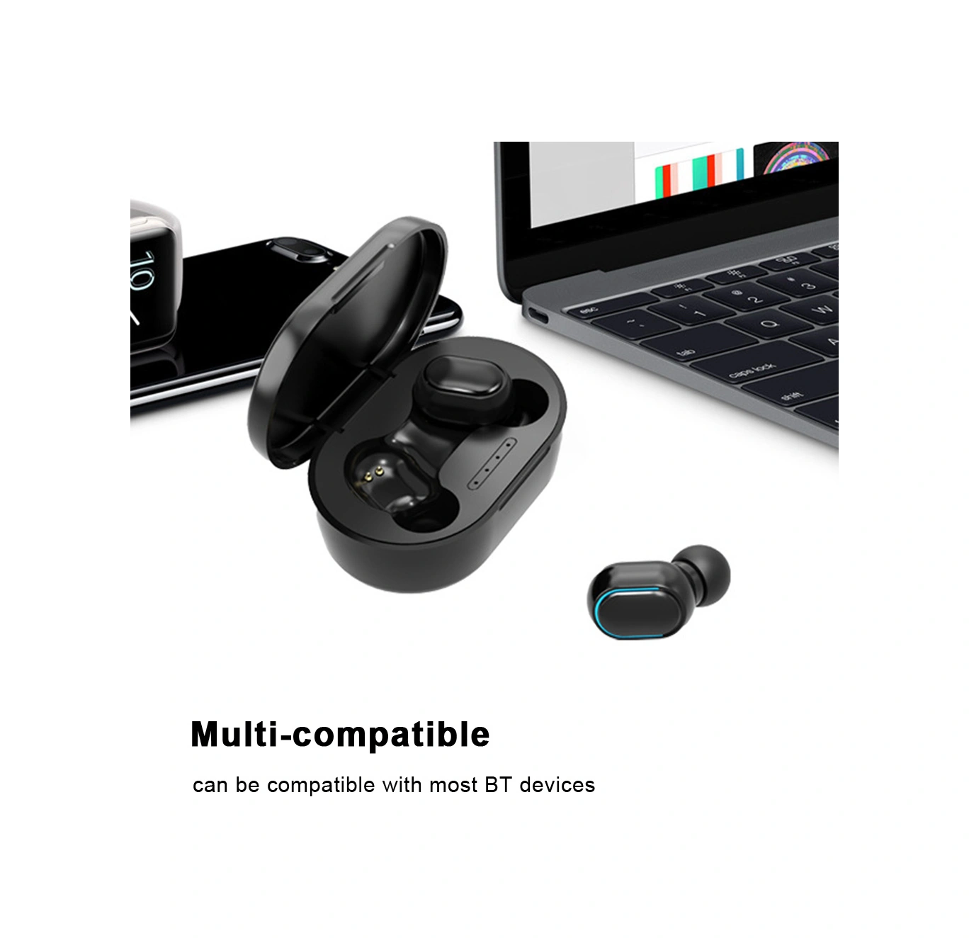 Moveevo A6s Tws Bluetooth 5.0 Kulak İçi Kulaklık, Dokunmatik Kontrol, İkili Konuşma, Ipx4 Su Geçirmez Spor Kulaklığı Siyah A6s Tws