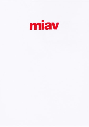 Mavi - Kırmızı Miav Baskılı Çocuk Tişört 66332602 Beyaz