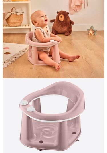 Vakumlu Bebek Banyo Oturağı & Mama Oturağı 2 Si 1 Arada Pembe