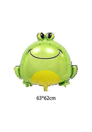 Doğum Günü Partisi Düğün Hediyeleri Hayvan Temalı Parti Dekorasyonu İçin 4 Adet Yeşil Kurbağa Balonu, Kurbağa Şeklinde Folyo Mylar Balon 4 Adet Diğer