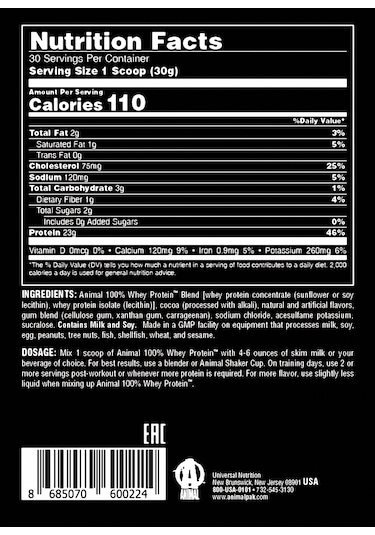 Universal Animal Whey Protein Çikolata Aromalı 908 Gr Çikolata