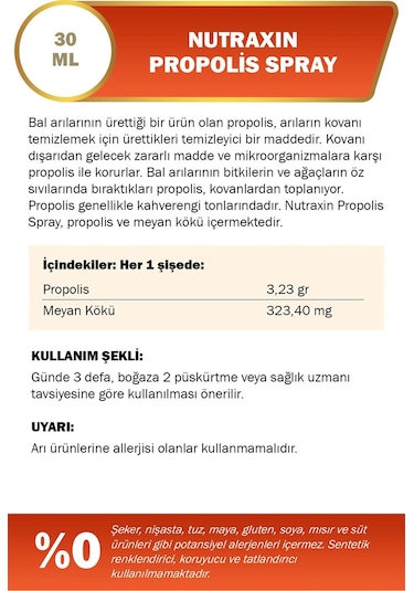 Nutraxin Propolis Sprey 30 Ml - Boğaz Spreyi