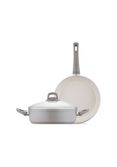 Emsan Crystal 3 Parça Tencere Tava Seti Bej Bej