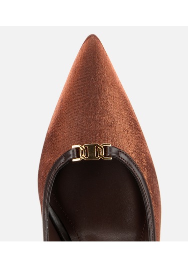 Hotiç Kadın Saten Açık Kahverengi Gold Detaylı Yüksek Topuklu Stiletto 01ayh314760a410 01ayh314760a410 Kahverengi