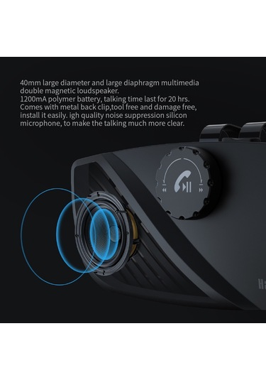 Cbtx Sp16 2'si 1 Arada Taşınabilir Güneşlik Eller Serbest Bluetooth Hoparlör Akıllı Titreşim Güç Açık Kablosuz Araç Kiti