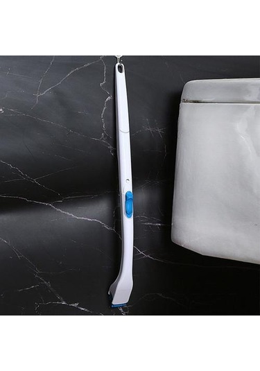 Tek Kullanımlık Tuvalet Temizleyici Fırça Banyo Temizleyici Kolu + Askılı + 12 Cımbız Scrubber Fırça İle Dolum Temizleme Aracı Tuvalet Fırçası Tutucular Altın