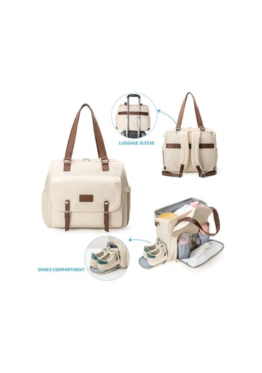 Jialan Büyük Kapasiteli Çok Fonksiyonlu Üç Kullanımlı Çapraz Bej