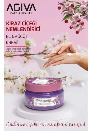 Agiva Nemlendiricili El Ve Vücut Kremi 300 Ml Kiraz Çiçeği