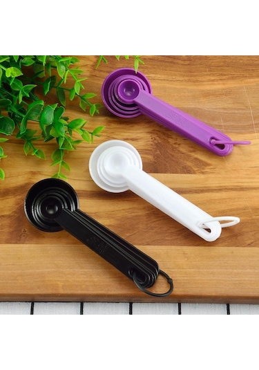 Beyaz 5 Adet/takım Yaratıcı Pişirme Pişirme Mutfak Gereçleri Ölçüm Kaşığı Silikon Ölçüm Kepçesi Ölçekli Mutfak Gereçleri