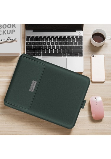 A2 4'ü 1 Arada Bilgisayar Braketi Astar Çantası Saklama Çantası, Boyut: 13/14 İnç Yeşil