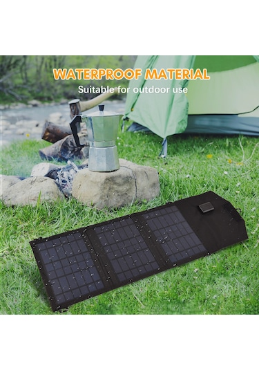 Hfambition 10.5w Çok Kristal Silikon Güneş Paneli, Usb Çıkışlı, 3 Katlı, Taşınabilir Güneş Şarj Cihazı 2a, 5v