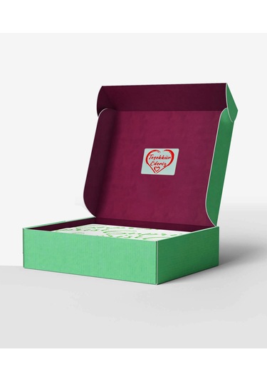 Kalp Desenli Teşekkür Etiketi - Thank You Sticker Yapışkanlı