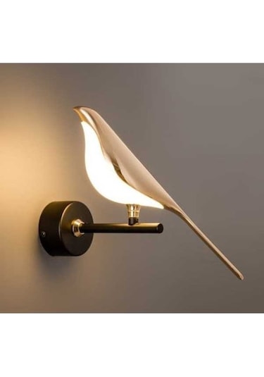 Besthome1 Saksağan Kuş Duvar Lambası, Modern Sanat Tasarımı, Balkon Lambader, Sıcak Işık, 3000k, Tek Kafa, 220v, Nu Siyah Siyah