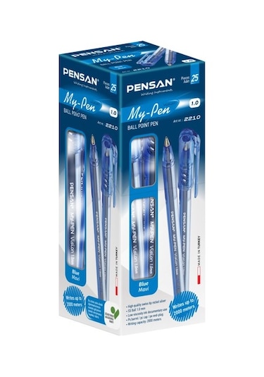 Pensan My-Pen Tükenmez Kalem 1.0 MM 25'li Kutu Mavi