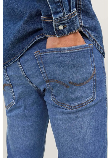 Jack&jones Slim Fit Dar Paça Mavi Erkek Kot Pantolon 12243592 001