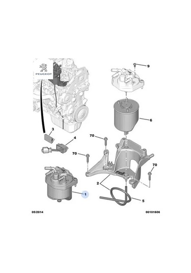 Mazot Filtre Kutusu 1.6hdi Euro5 Peugeot 1901.97 Fıat, Ds, Cıtroen, Toyota, Opel, Mıtsubıshı, Peugeot 9809757980