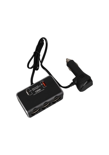 Olesson 1639 12-24v 3lü Çift Usbli 120w 80cm Kablolu Dijital Ekranlı Araç Çakmak Çoklayıcı