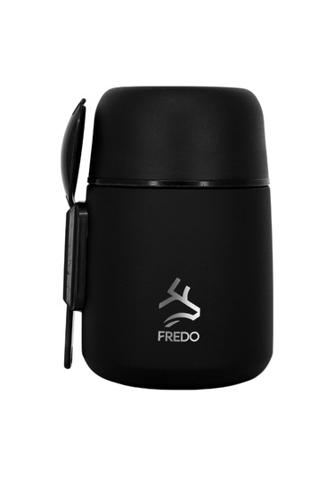 Duo Dine Bebek Siyah Mama Kabı & Yemek Saklama Termosu, Mug - 8 Saat Sıcak, 12 Saat Soğuk Tutma 500 Ml Siyah