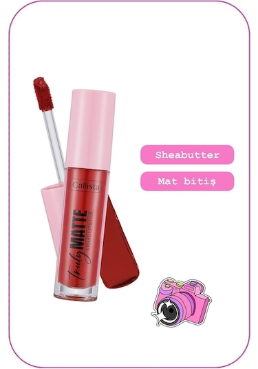 Callista Truly Matte Liquid Lipstick Mat Likit Ruj 407 Cherry Pop - Kırmızı