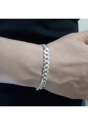 925 Ayar Gümüş Gurmet Model Erkek Bileklik 6.5  Mm