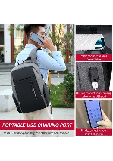 Jeehugo Kırmızı İş Çantası, Usb Döşemeli Çok Amaçlı Laptop Sırt Çantası Rw1322 Açık Yeşil