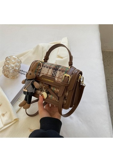 Fly Word Omuz Çapraz Askılı Çanta Gri - Kahverengi 49 - 12 - 35 Cm 944802 Beyaz - Siyah