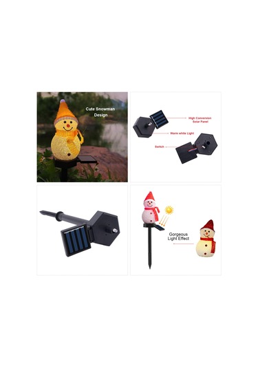 Yifomall Güneş Enerjili Kış Baba Figürlü Bahçe Işığı - Ip44 Su Geçirmez Dış Mekan Dekorasyonu, 4 Renkli Toplu Paket, Akşamdan Sabaha Otomatik Aç-kapa
