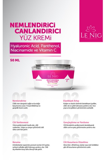 Le Nig Nemlendirici ve Canlandırıcı Yüz Kremi 50 ML