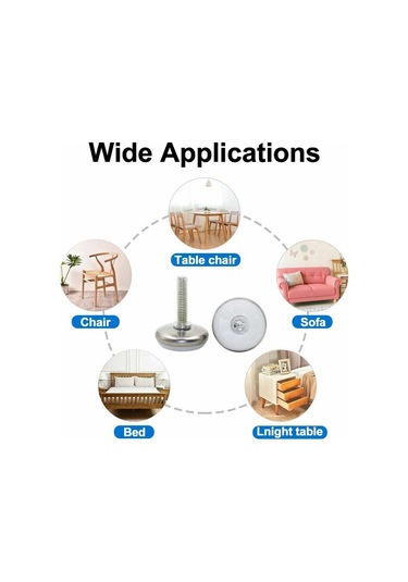 Mufunye 12 Paket M8 25mm Ayarlanabilir Mobilya Şimleri Dişli Şaft T-somunlu Masa Ve Sandalyeler İçin Beyaz Tabanlı