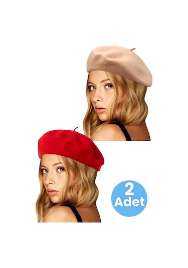 Tezzgelsin Kadın 2'li Fransız Ressam Bere Vizon - Kırmızı