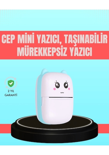 Buğz Bluetooth Bağlantılı Mini Termal Yazıcı Öğrenci Ve Ofis İçin