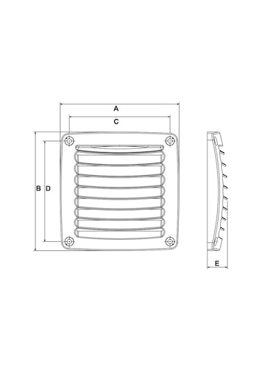 Plastik Havalandırma Izgarası 118 х 118 Mm Beyaz Karavan Tekne
