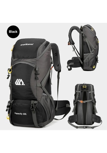 Yunboo 50l Dayanıklı Nylon Sırt Çantası - Kamp, Yürüyüş Ve Seyahat İçin Siyah